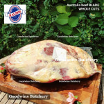 Beef BLADE Australia RALPHS frozen sampil kecil daging rendang PORTIONED CUTS 1.5" 4cm (price/pc 1kg)